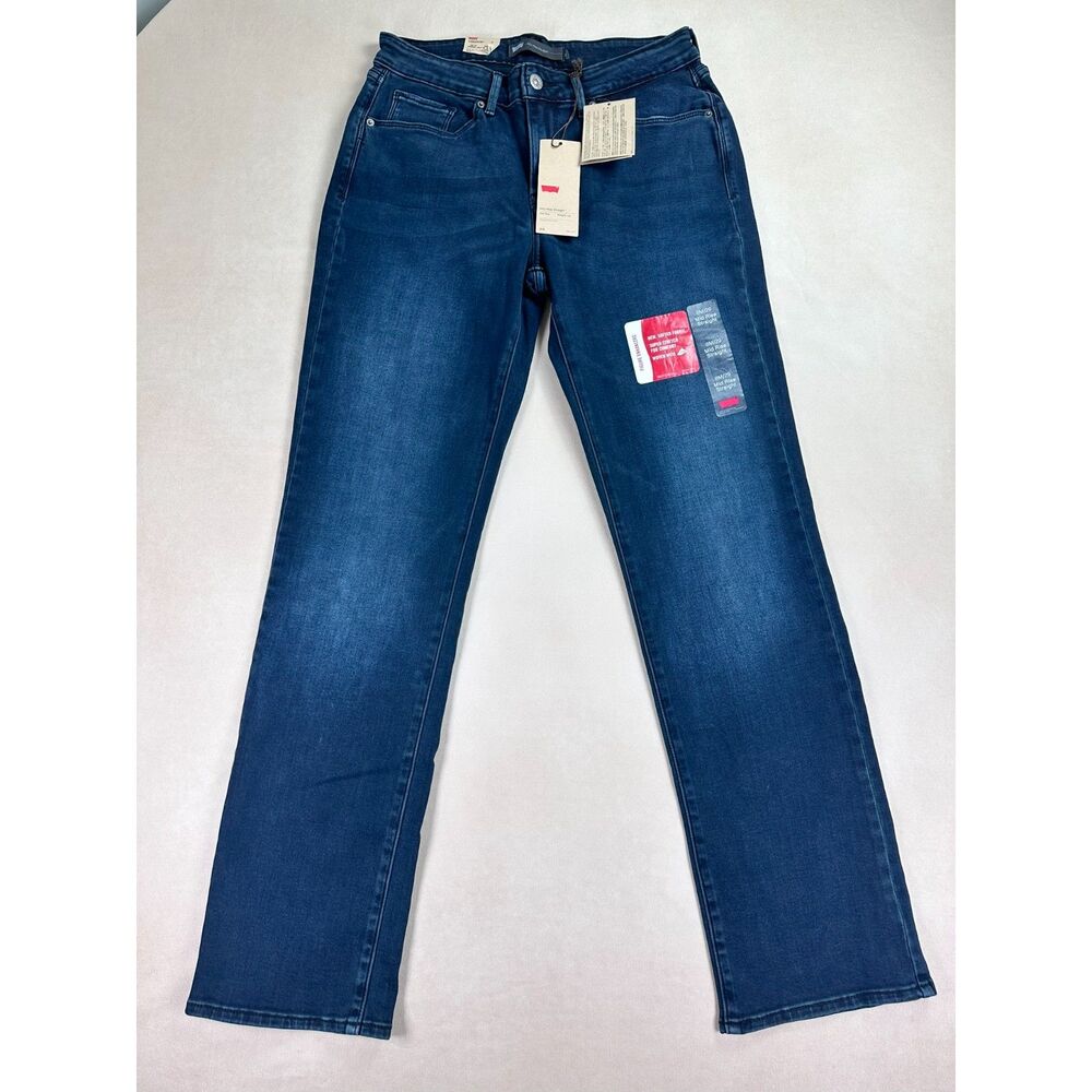 Levi's Mid Rise Straight Jeans Women's Size 8M 29 Blue Super Stretch NWT